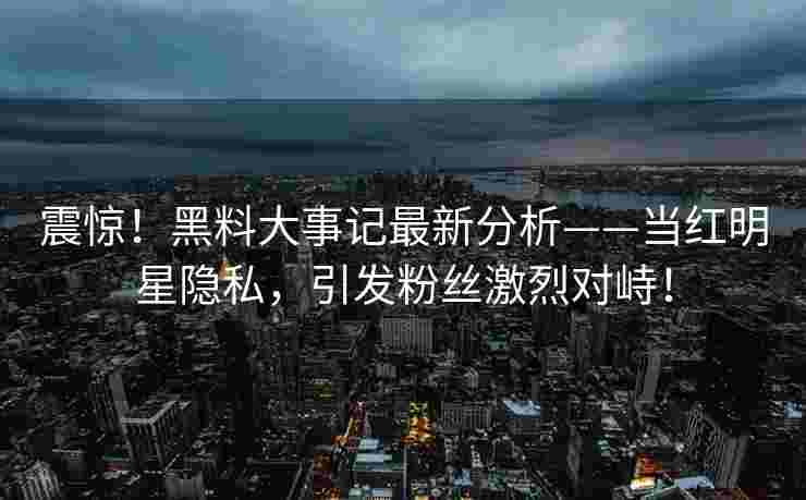 震惊！黑料大事记最新分析——当红明星隐私，引发粉丝激烈对峙！