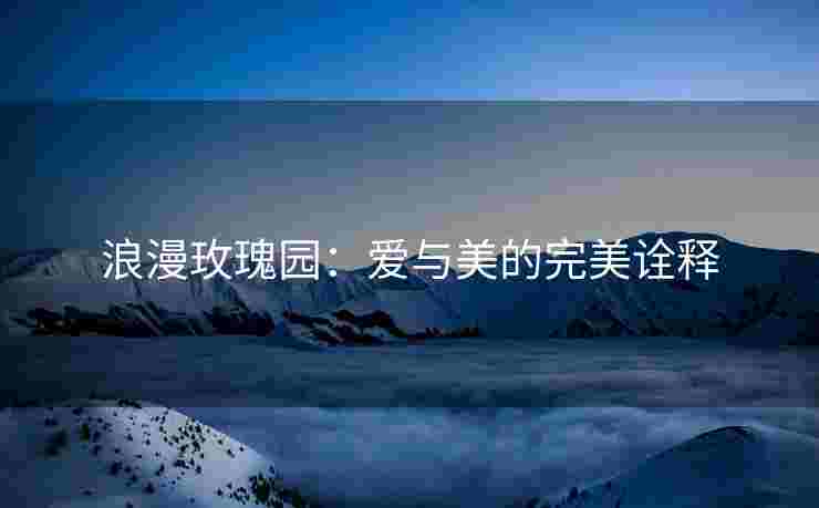 浪漫玫瑰园：爱与美的完美诠释