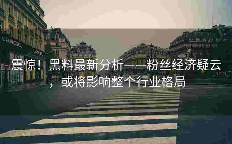 震惊！黑料最新分析——粉丝经济疑云，或将影响整个行业格局