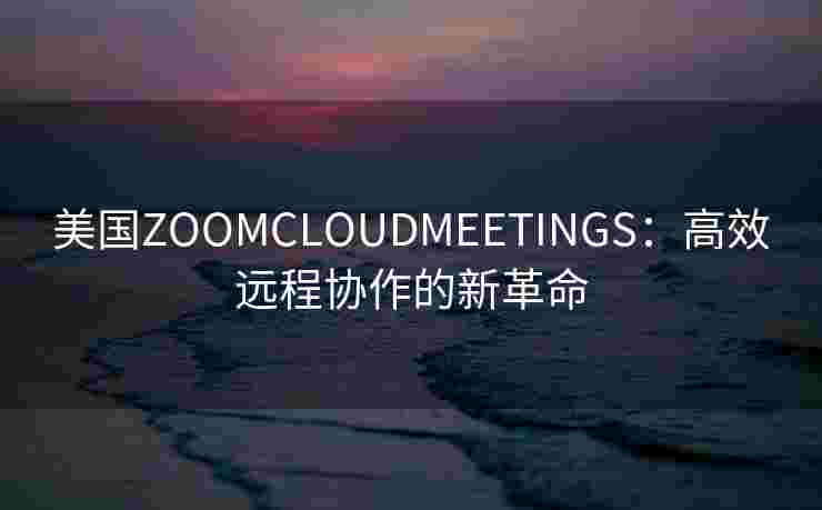 美国ZOOMCLOUDMEETINGS：高效远程协作的新革命