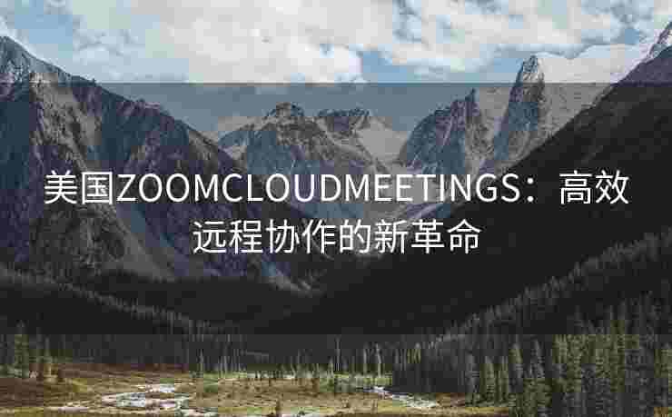 美国ZOOMCLOUDMEETINGS：高效远程协作的新革命